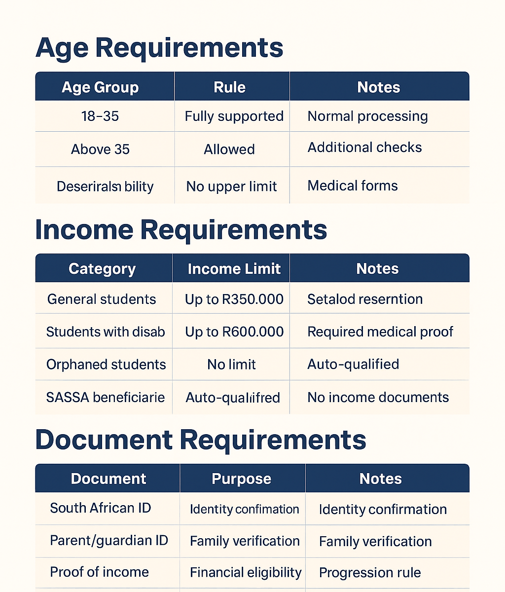 NSFAS Requirements 2026